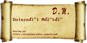 Dolezsál Máté névjegykártya